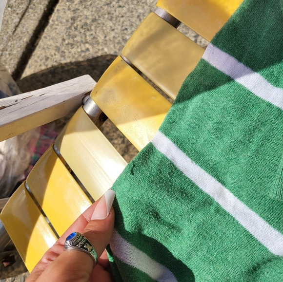 American Eagle green striped sweater, L - Picture 3 of 4